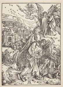 Anděl ukazující svatého Jana Nový Jeruzalém od Albrecht Dürer