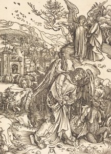 Anděl s klíčem k bezedné jámě, 1498. od Albrecht Dürer