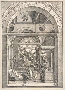 The Annunciation, from The Life of the Virgin, Latin Edition, 1511.n.d. od Albrecht Dürer
