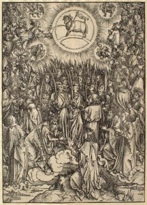 Apokalypsa: Klanění Beránkovi od Albrecht Dürer