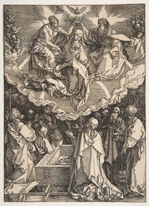 Nanebevzetí a korunovace Panny Marie, ze Života Panny, 1510. od Albrecht Dürer