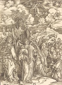Čtyři andělé držící větry, 1498. od Albrecht Dürer
