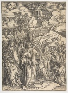 Čtyři andělé držící větry, z Apokalypsy, německé vydání, 1498, ca. 1498. od Albrecht Dürer
