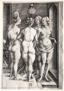 Čtyři čarodějnice, čtyři nahé ženy, 1497. od Albrecht Dürer