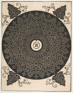 Čtvrtý uzel. Prokládaný rondel s kulatým medailonem ve středu, po roce 1528. od Albrecht Dürer