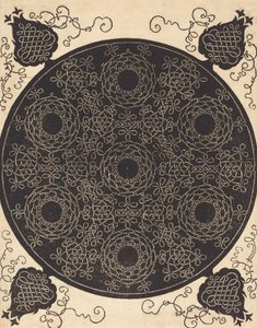 Čtvrtý uzel kombinující sedm kruhových skupin uzlů s černými středy, pravděpodobně 15061507. od Albrecht Dürer