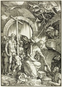 The Harrowing of Hell - Christ in Limbo, deska devět z Velké vášně od Albrecht Dürer