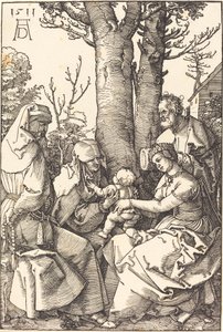Svatá rodina s Joachimem a Annou pod stromem od Albrecht Dürer