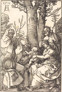 Svatá rodina s Joachimem a Annou pod stromem od Albrecht Dürer