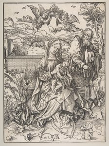 Svatá rodina se třemi zajíci, ca. 1497-98. od Albrecht Dürer