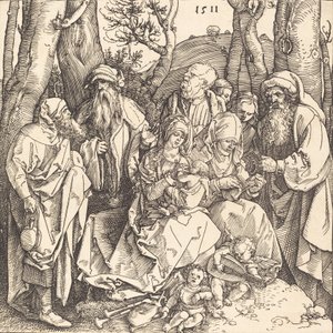 Svatá rodina se dvěma hudebními anděly, 1511. od Albrecht Dürer