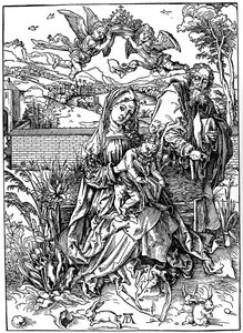 Svatá rodina se třemi zajíci, 1497, 1936 od Albrecht Dürer