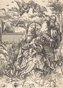 Svatá rodina se třemi zajíci, c. 14971498. od Albrecht Dürer