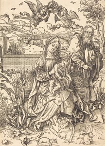Svatá rodina se třemi zajíci, c. 14971498. od Albrecht Dürer