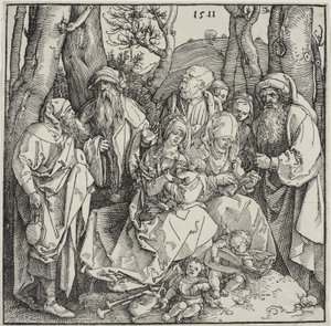 Svaté příbuzenství a dva hudební andělé od Albrecht Dürer