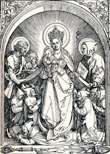Madona s bratry kartuziány, svatým Janem Křtitelem a svatým Brunem, 1515 1906. od Albrecht Dürer