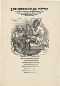 Muž smutku zesměšněný vojákem od Albrecht Dürer