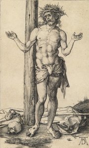 Muž smutku s nataženýma rukama, c. 1500. od Albrecht Dürer