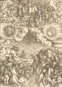 Otevření páté a šesté pečeti, 1498. od Albrecht Dürer