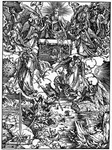 Otevření sedmé pečeti, Sedm andělů s trubkami, 1498, 1936 od Albrecht Dürer