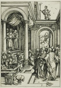 Uvedení Panny Marie do chrámu, ze Života Panny od Albrecht Dürer