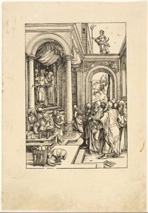 Uvedení Panny Marie do chrámu, ze Života Panny od Albrecht Dürer