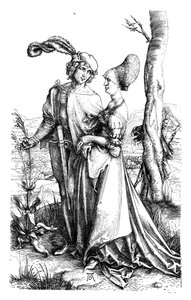 Promenáda, c1498, 1906 od Albrecht Dürer