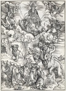 Sedmihlavá šelma a šelma s beránčími rohy od Albrecht Dürer