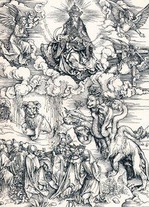 Sedmihlavá šelma a šelma s jehněčími rohy, 1498 1906. od Albrecht Dürer