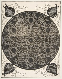 Šestý uzel. Prokládaný rondel se sedmi věnci, 1521 dříve. od Albrecht Dürer
