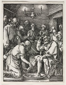 Malé utrpení: Kristus umývá nohy svatého Petra od Albrecht Dürer
