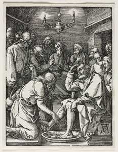 Malá vášeň: Kristus umývá nohy svatého Petra. od Albrecht Dürer