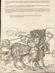Triumfální vůz Maxmiliána I. (Velký triumfální vůz) [deska 7 z 8] od Albrecht Dürer