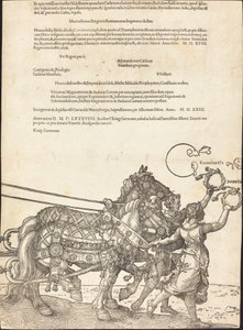 Triumfální vůz Maxmiliána I. (Velký triumfální vůz) [deska 8 z 8] od Albrecht Dürer