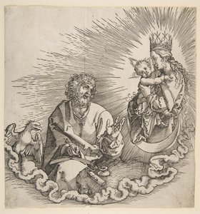 Panna se zjevuje svatému Janovi, Frontispis k Apokalypse, 1511. od Albrecht Dürer