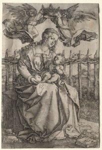 Panna korunovaná dvěma anděly od Albrecht Dürer