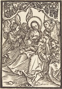 Panna kojící Ježíška se čtyřmi anděly od Albrecht Dürer
