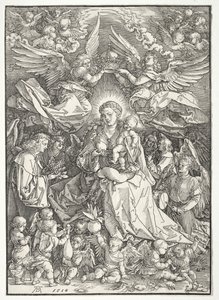 Panna obklopená mnoha anděly od Albrecht Dürer