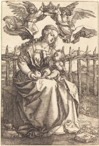 Panna a dítě korunované dvěma anděly od Albrecht Dürer