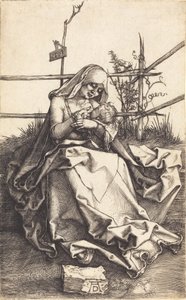 Panna a dítě na travnaté lavici, 1503. od Albrecht Dürer