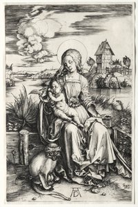 Panna a dítě s opicí, c. 1498. od Albrecht Dürer