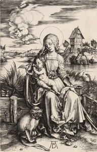 Panna a dítě s opicí, c. 1498. od Albrecht Dürer