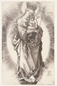 Panna na půlměsíci s korunou hvězd a žezlem od Albrecht Dürer