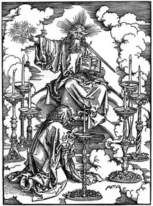 The Vision of The Seven Candlesticks from the Apocalypse, 1498, 1936 od Albrecht Dürer