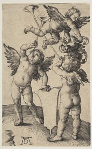 Tři Putti s trubkami, ca. 1500. od Albrecht Dürer
