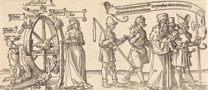 Čas a liška točí kolo štěstí s lidmi všech hodností doprava, pravděpodobně 1526. od Albrecht Dürer