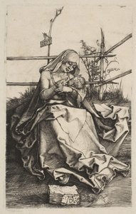 Panna a dítě na travnaté lavici, 1503. od Albrecht Dürer