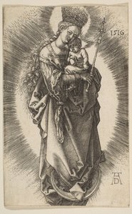 Panna na půlměsíci s žezlem a hvězdnou korunou, 1516. od Albrecht Dürer