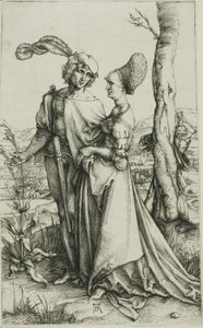 Mladý pár ohrožený smrtí (Promenáda) od Albrecht Dürer