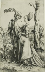 Mladý pár ohrožený smrtí (Promenáda) od Albrecht Dürer